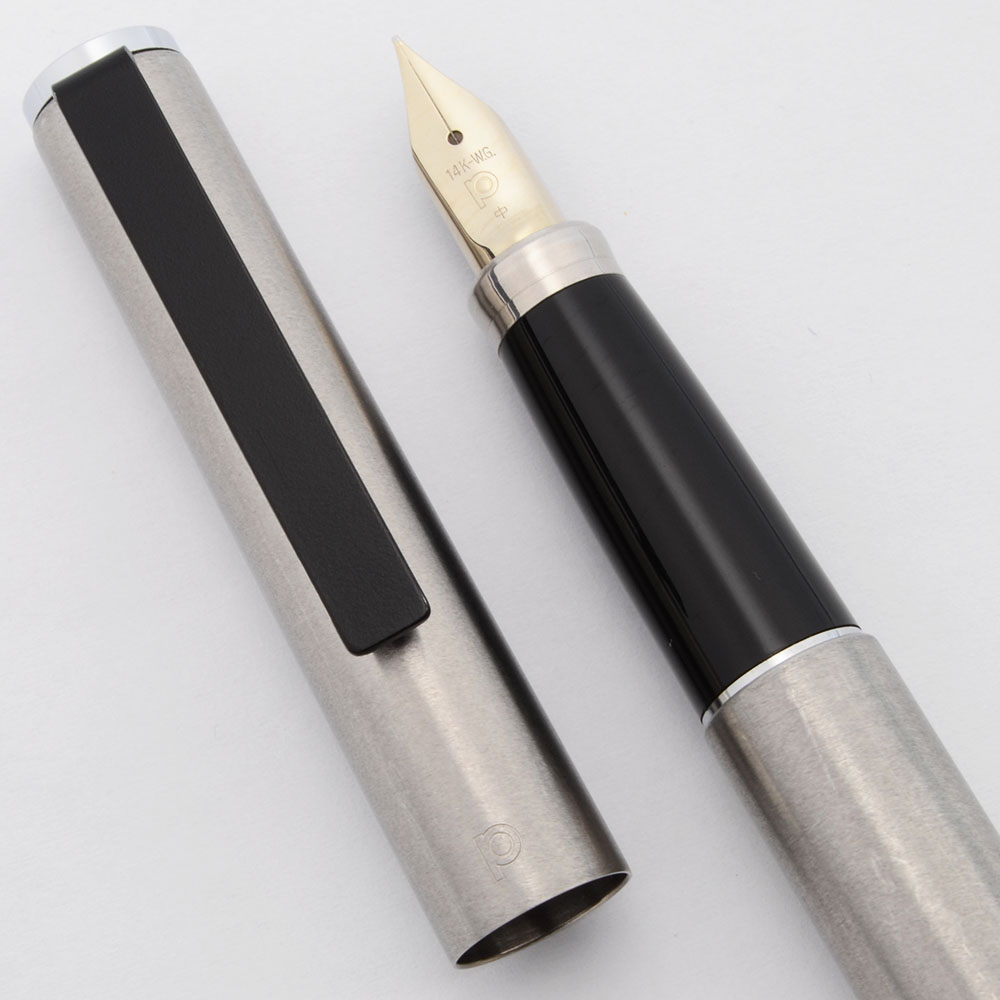 Platinum PMB-5000 Stainless Armor Fountain Pen - Brushed Stainless